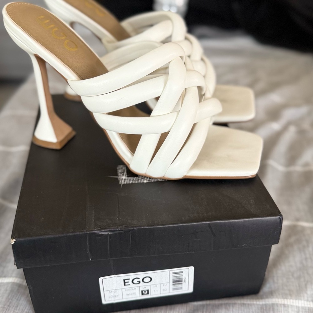 EGO Women's White Braided Heels